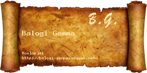 Balogi Gemma névjegykártya